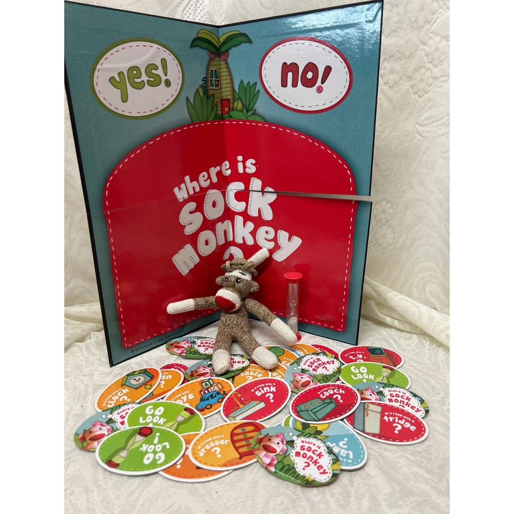 Where is Sock Monkey Hide and Seek Game Cardinal Industries 2010 Plush and Cards